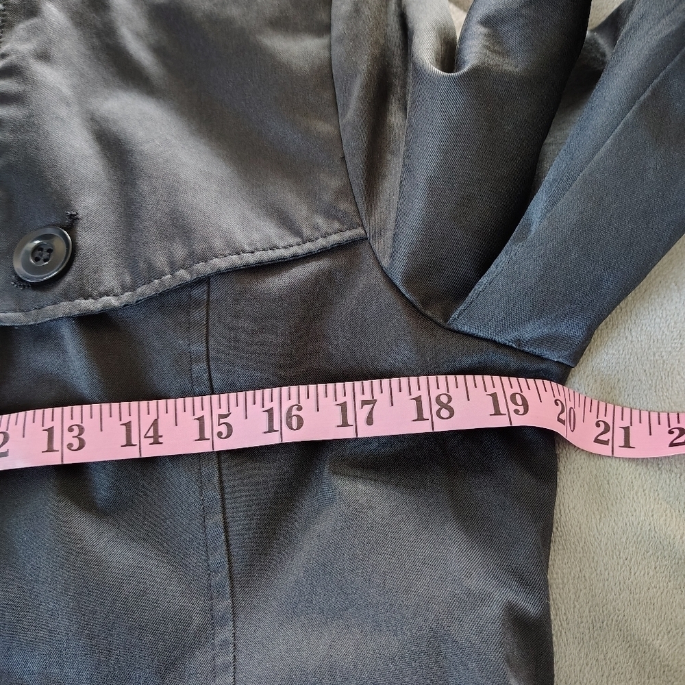 DKNY Black Trench Coat Classic M - Picture 12 of 12